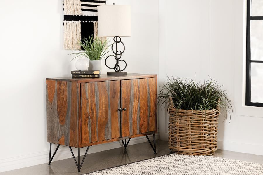 Macon 2-Door Sheesham Wood Storage Accent Cabinet