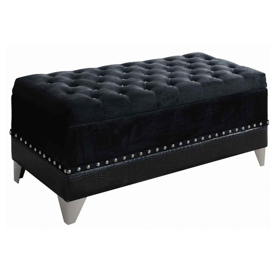 Barzini Velvet Upholstered Tufted Storage Bench