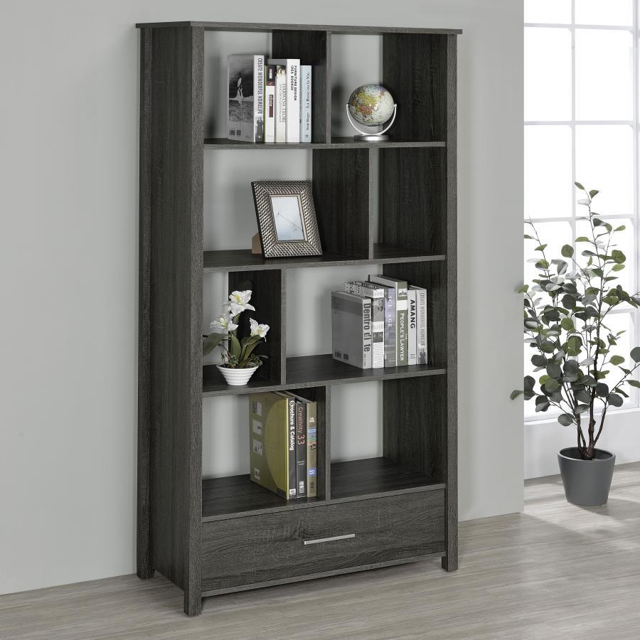 Dylan - 4-Shelf Storage Bookshelf in White High Gloss