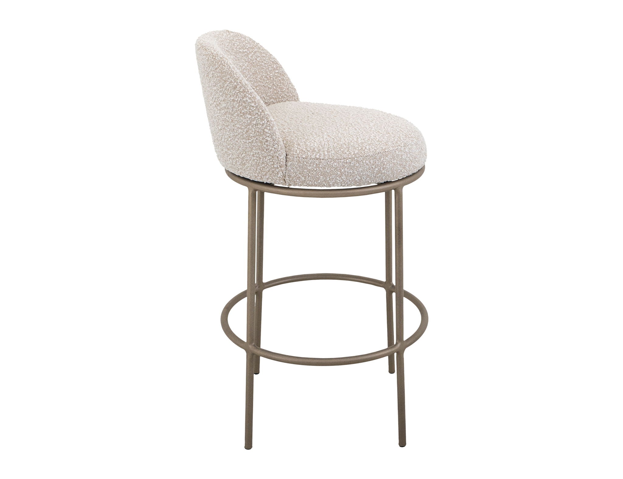 Snow Upholstered Barstool with Soft Ivory