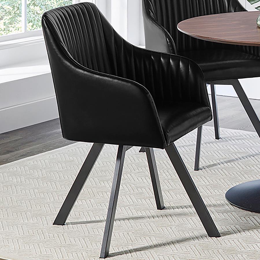 Arika Upholstered Swivel Dining Arm Chair
