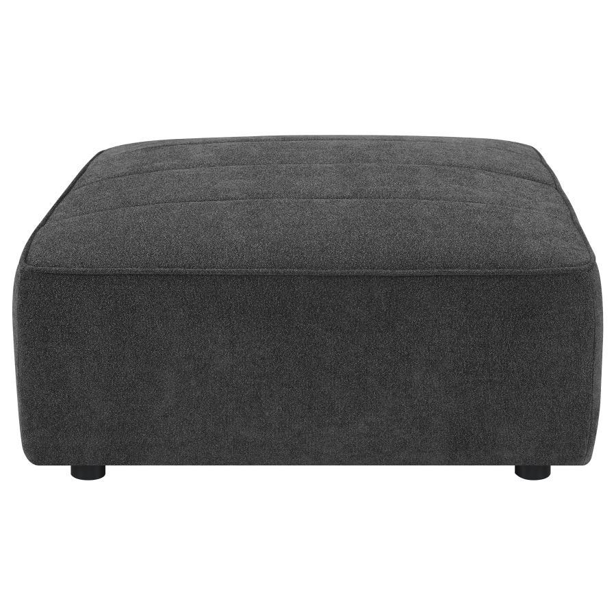 Sunny Square Upholstered Ottoman in Natural or Dark Charcoal