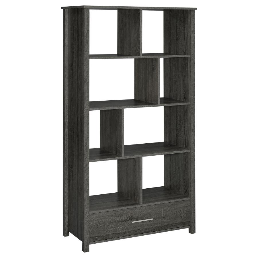 Dylan - 4-Shelf Storage Bookshelf in White High Gloss