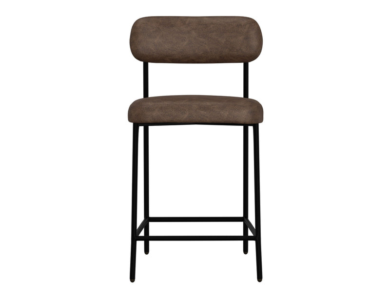 Upholstered Barstools with Wooden Frame & Metal Base - Seating - Bar Stool