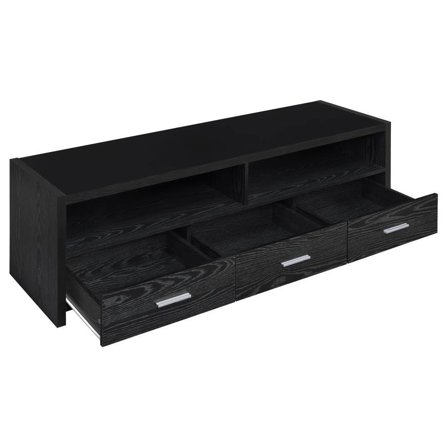 Alton 3-Drawer Black Oak TV Console
