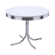 Dining Table with Chrome Rim and Curved Metal Legs