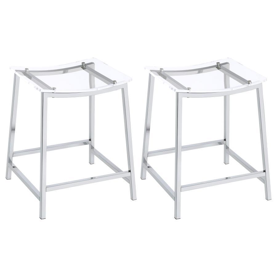 Jovani Acrylic Backless Bar Stools (Set of 2)