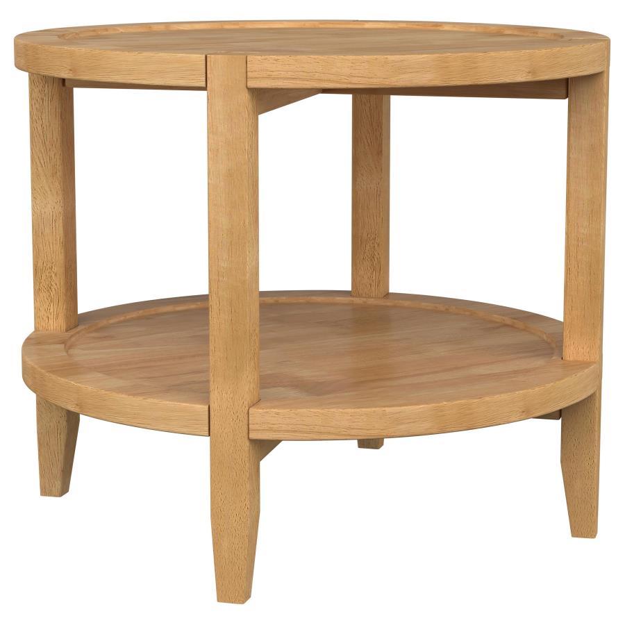 Camillo Round Solid Wood Coffee Table in Maple