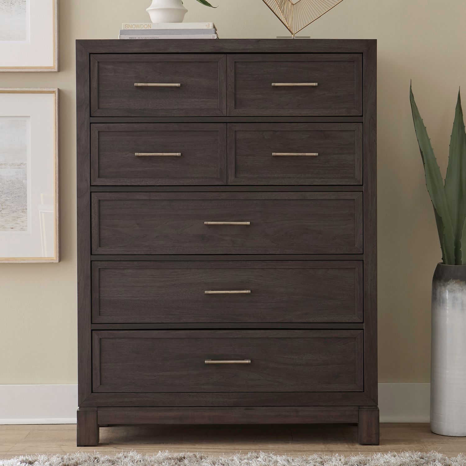 Modern Edge 5 Drawer Chest in Contemporary Gray Finish – Lowest Price at VBU Furniture