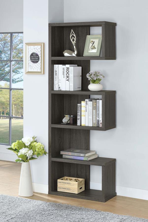 Joey - 5-Tier Alternating Boxes Bookcase