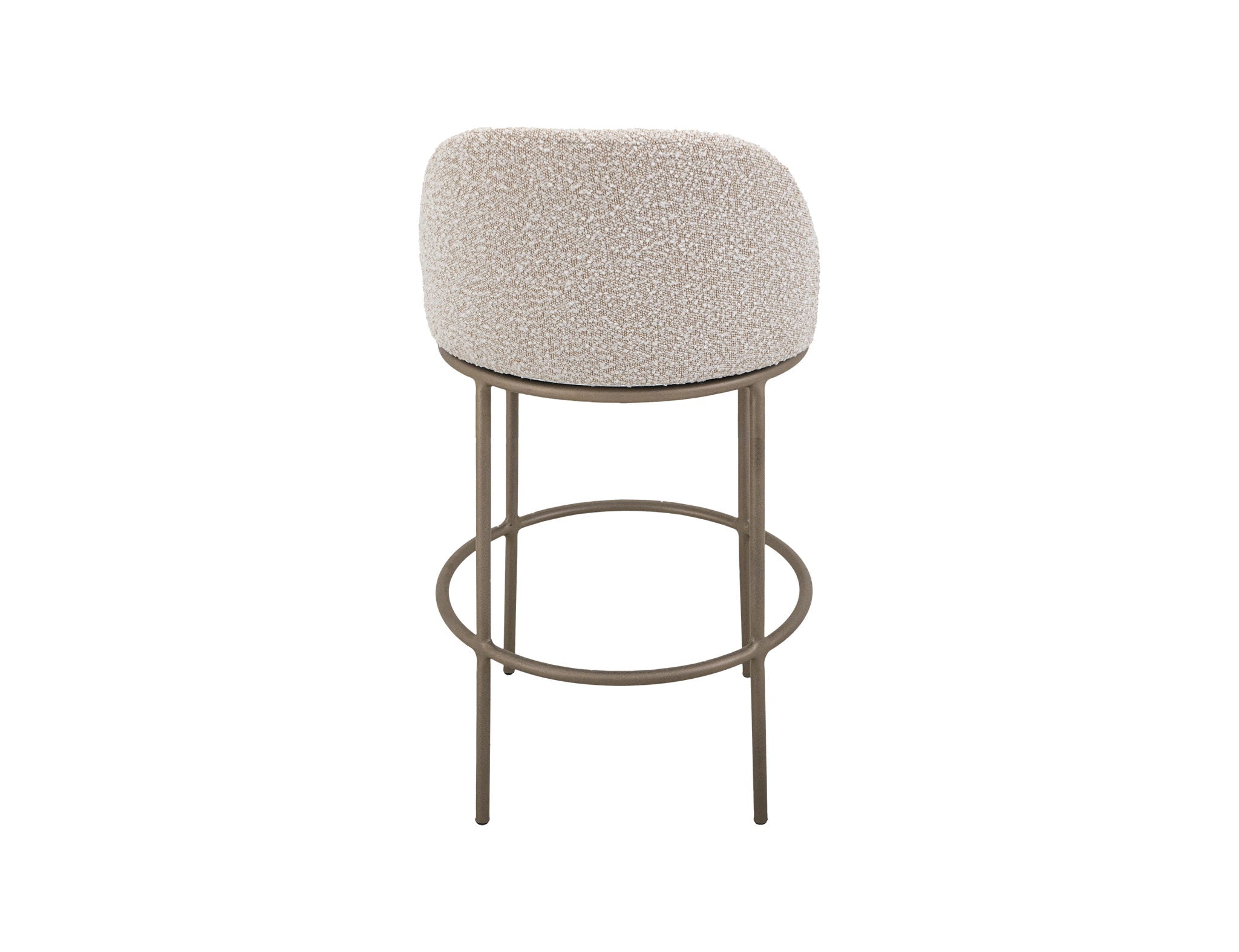 Snow Upholstered Barstool with Soft Ivory