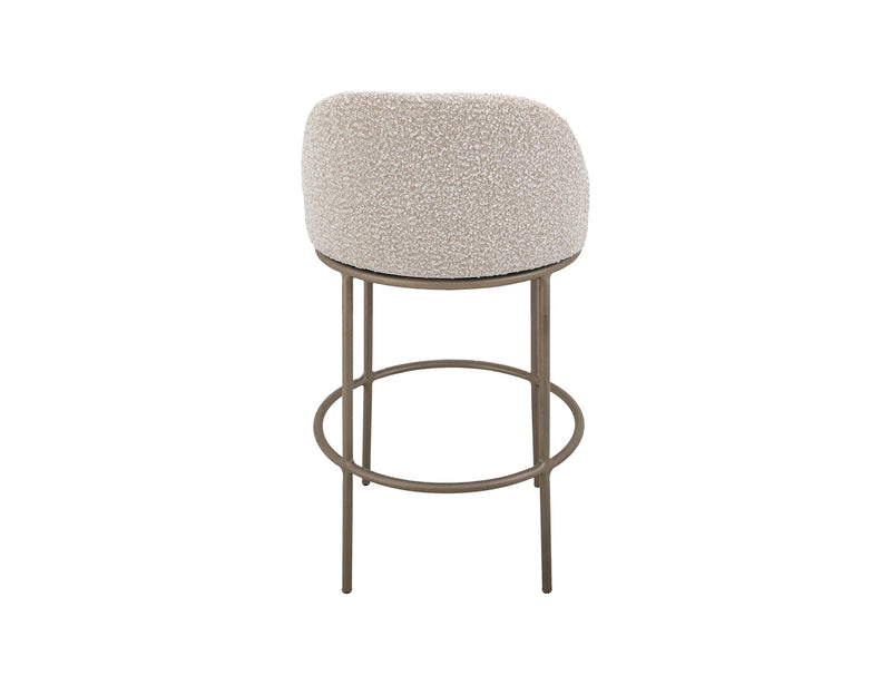Snow Upholstered Barstool with Soft Ivory