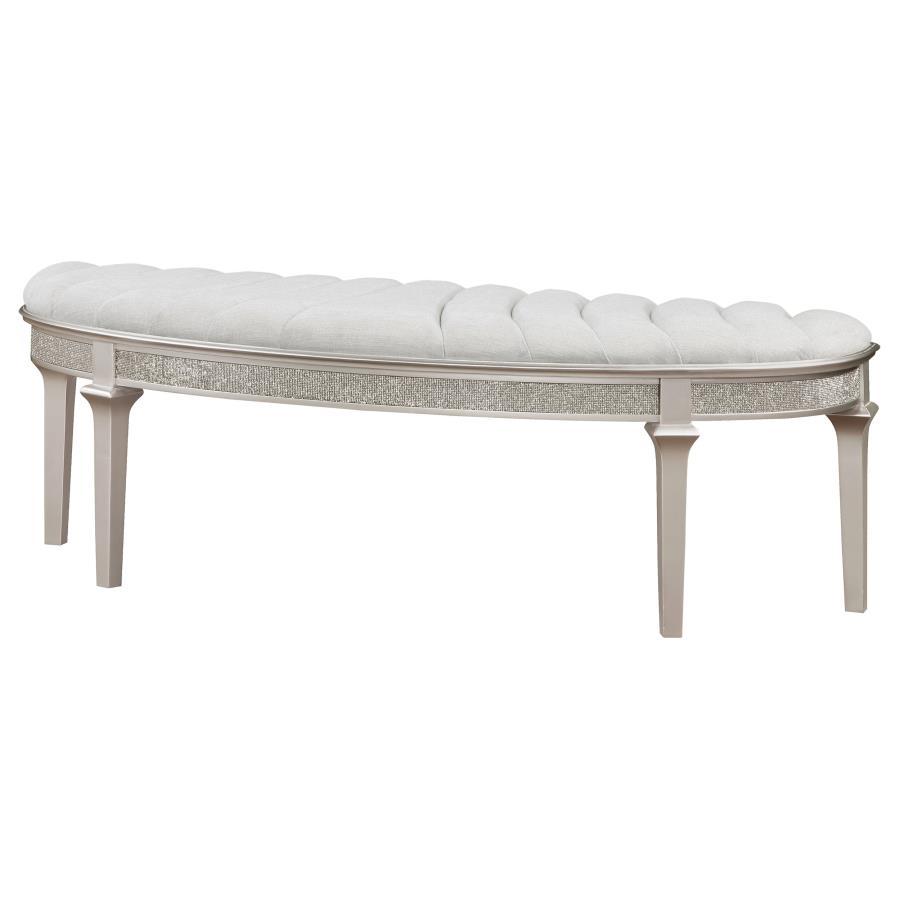 Evangeline Curved Fabric Upholstered Bench