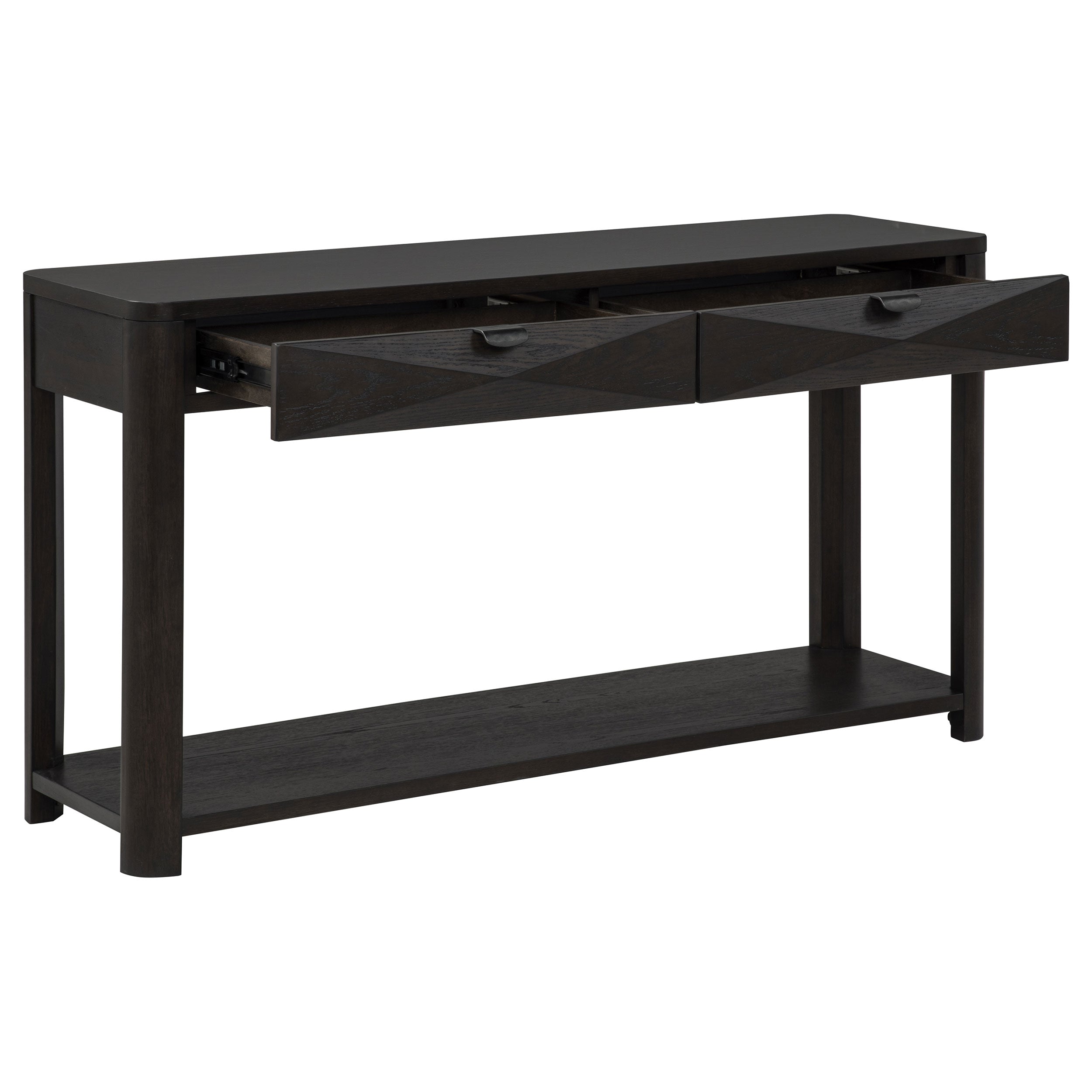 Marcelo Contemporary Faceted Drawer Light Elm Sofa Console Table