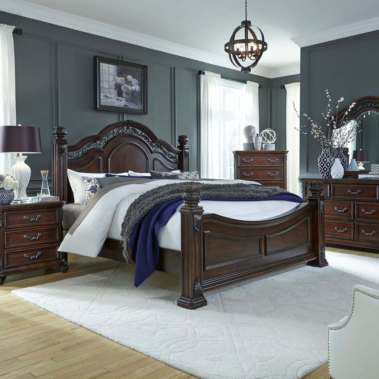 Messina Estates - Poster Bed, Dresser & Mirror