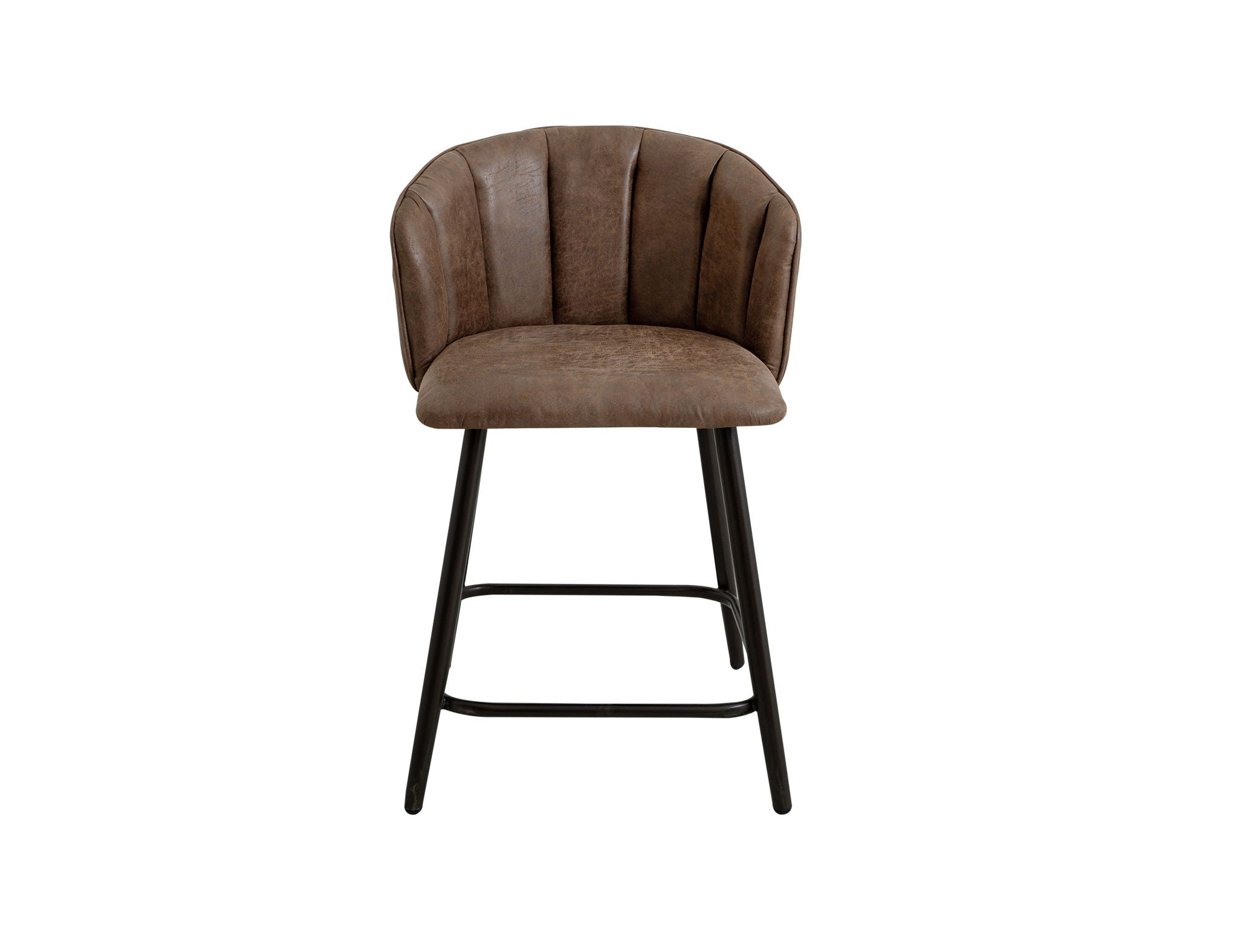 Tamesis Upholstered Barstool with Brown Faux Leather