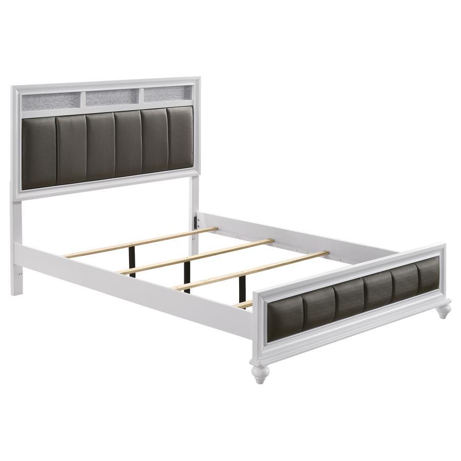 Barzini Upholstered Panel Bed in White
