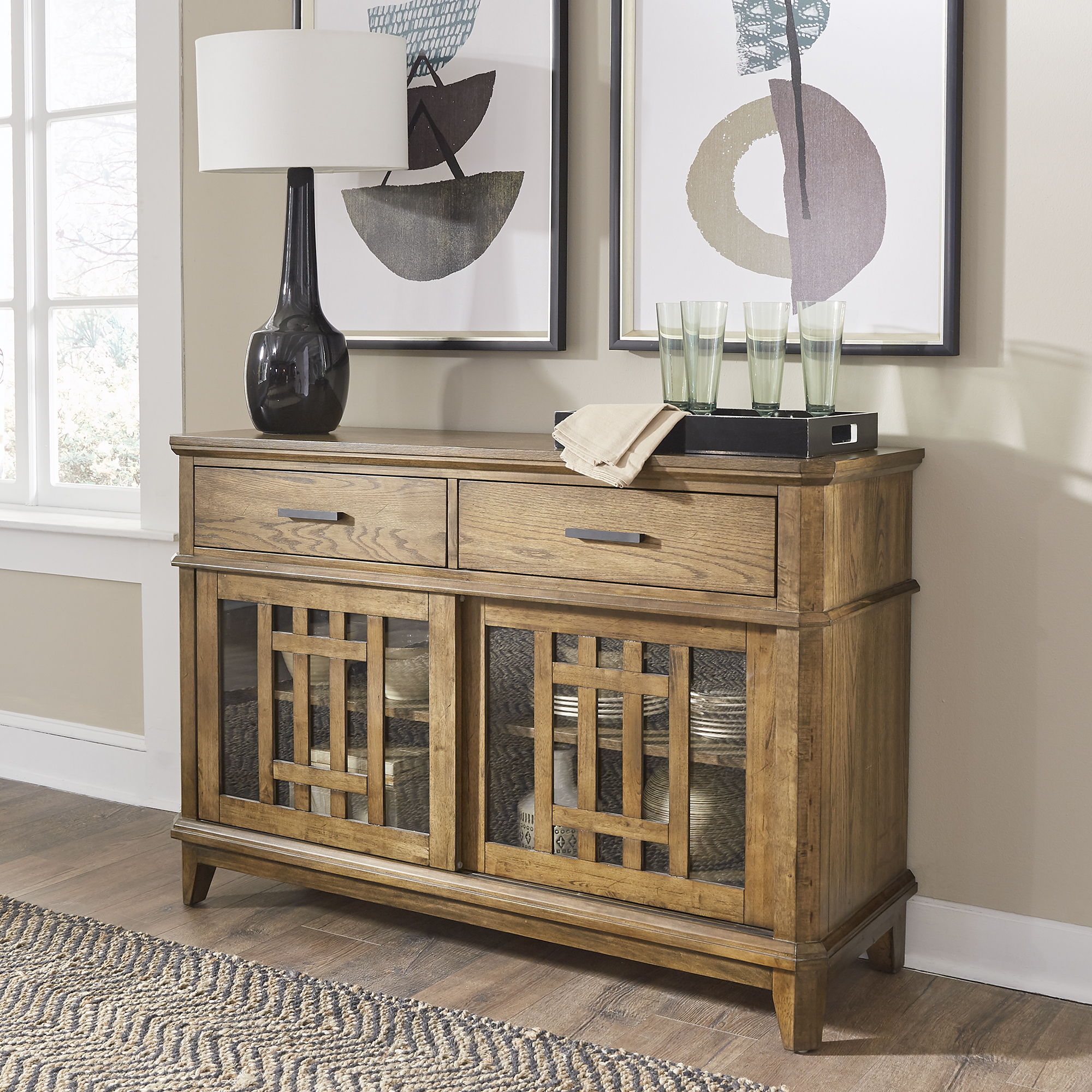 Santa Rosa Server with Sliding Glass Doors