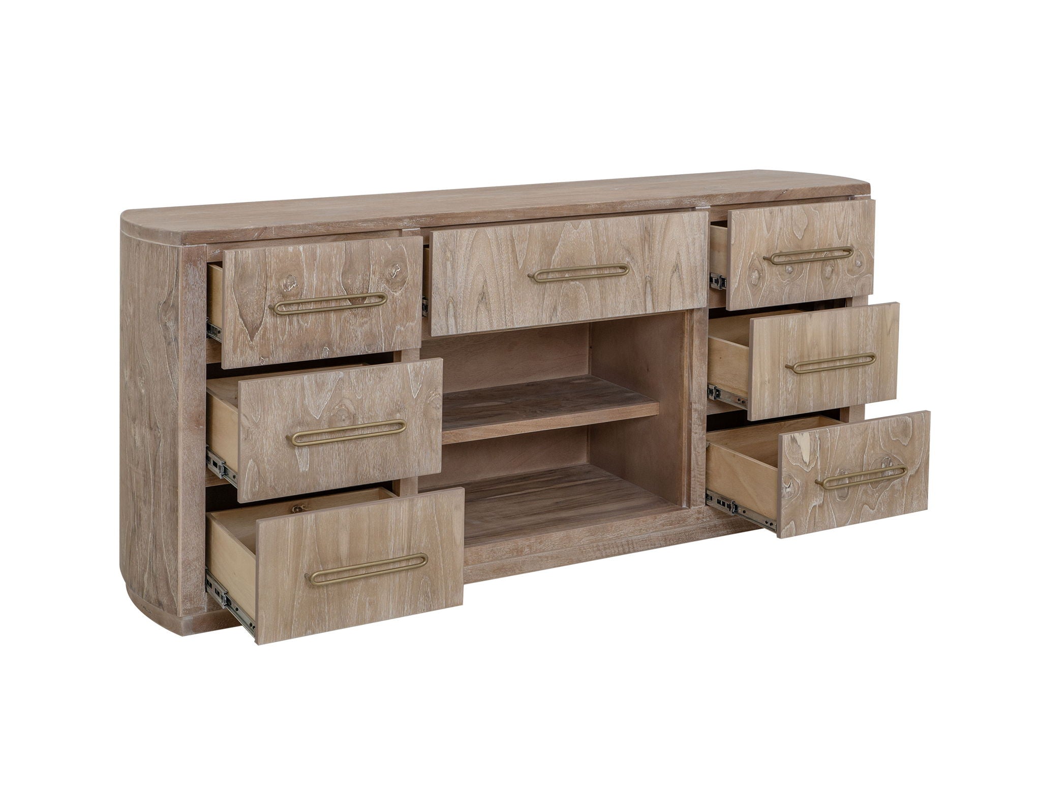 Balam 7-Drawer Console in Ivory White