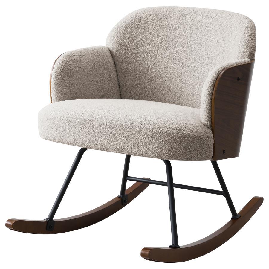 Paige Boucle Upholstered Mid Back Rocking Chair
