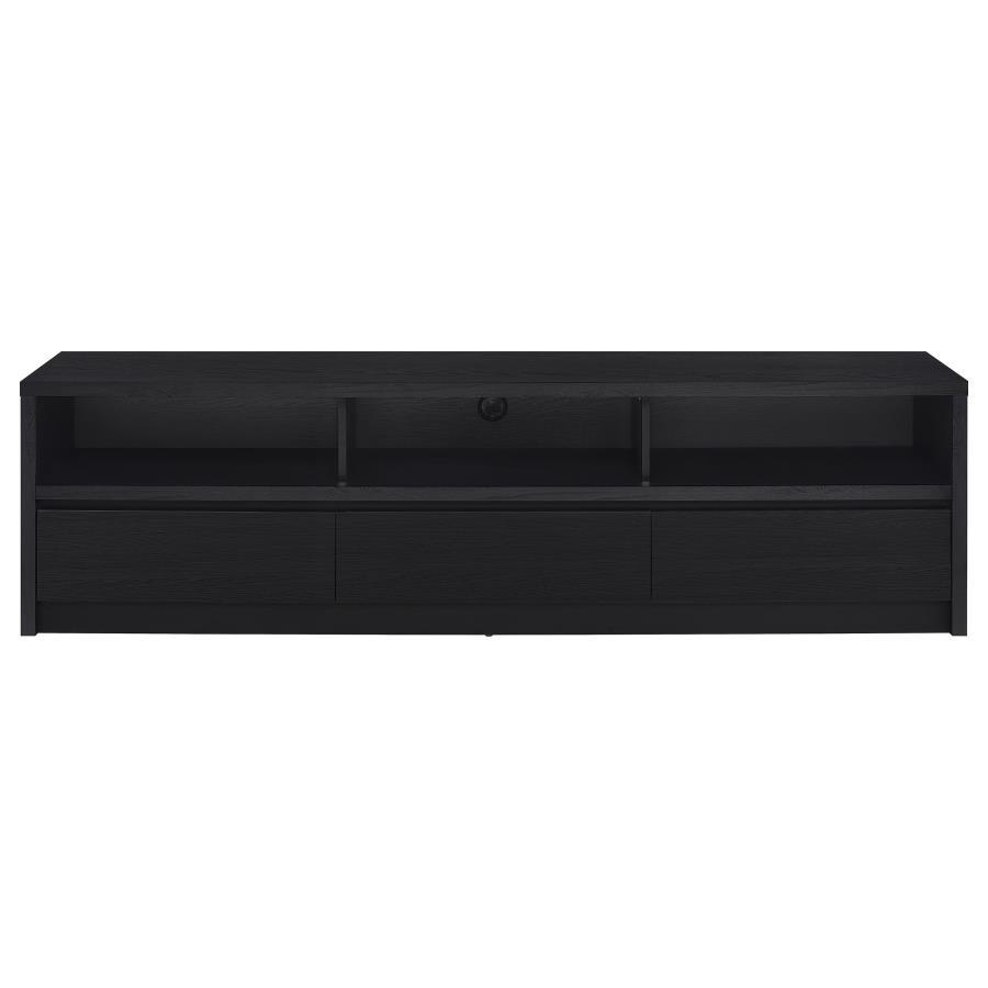 Rutland 78" Black 3-Drawer TV Stand