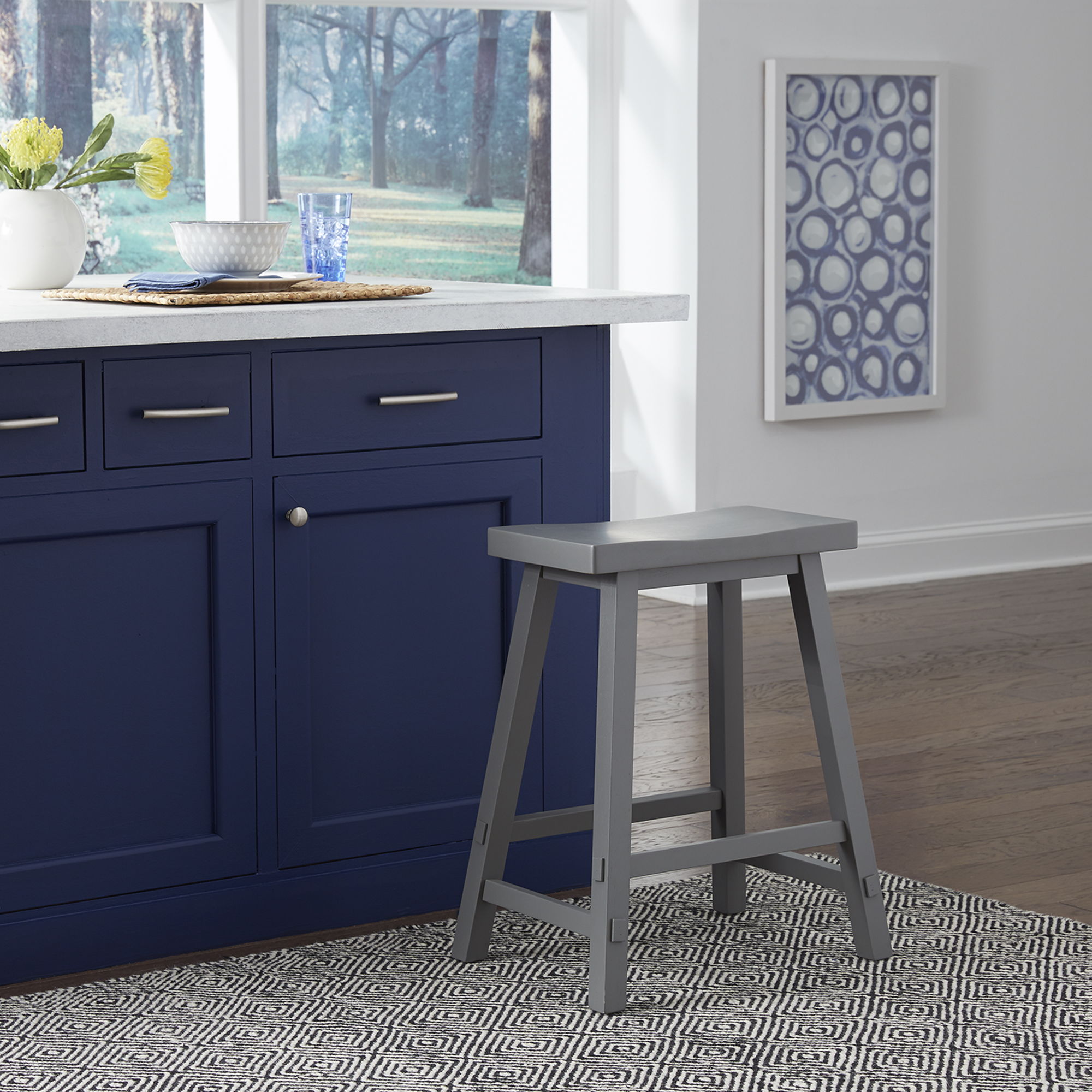 Creations II 24" Sawhorse Counter Stool with Contoured Seat