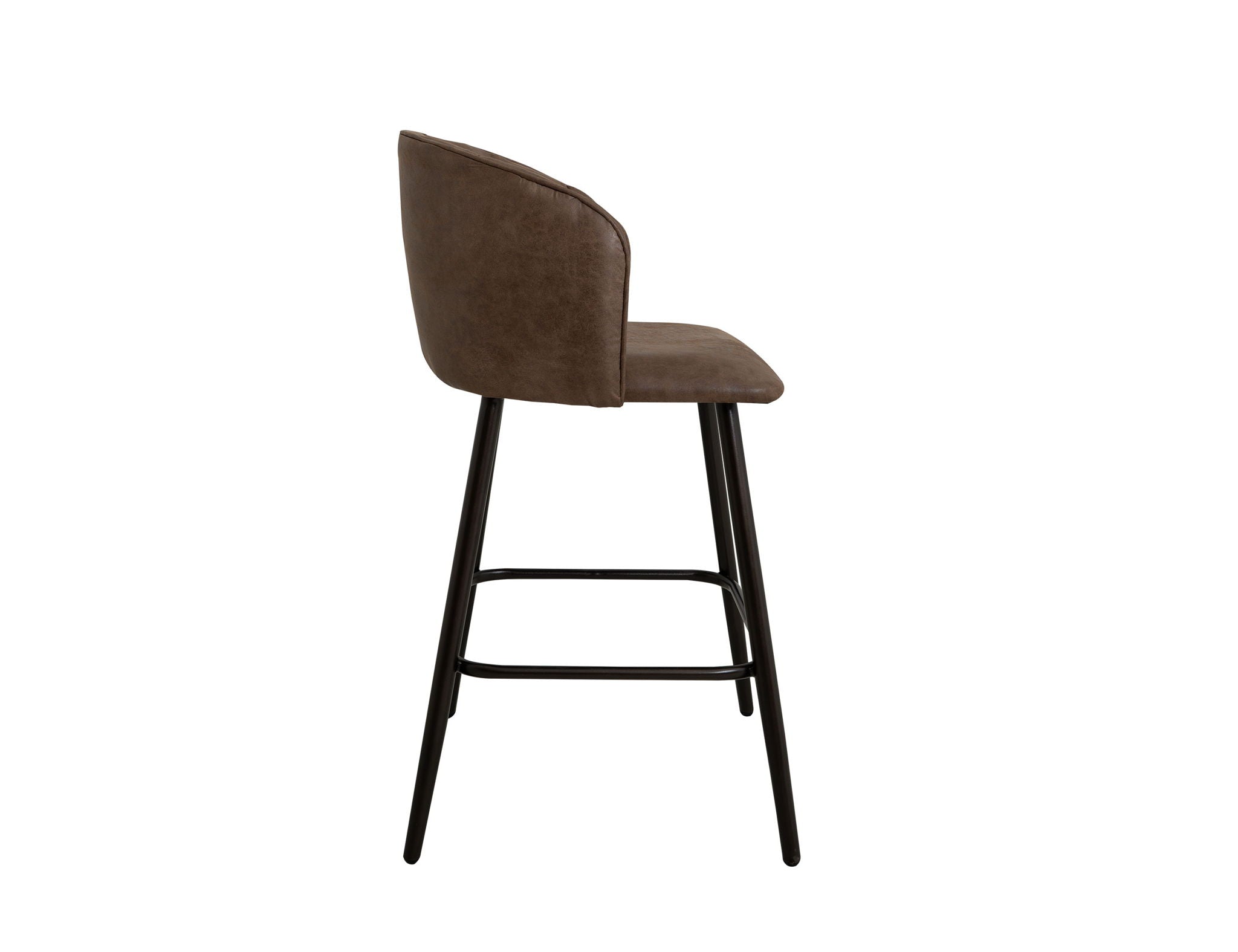 Tamesis Upholstered Barstool with Brown Faux Leather