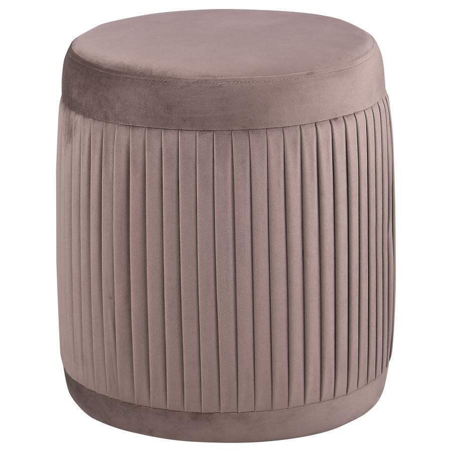 Tovar - Round Upholstered Ottoman Mauve