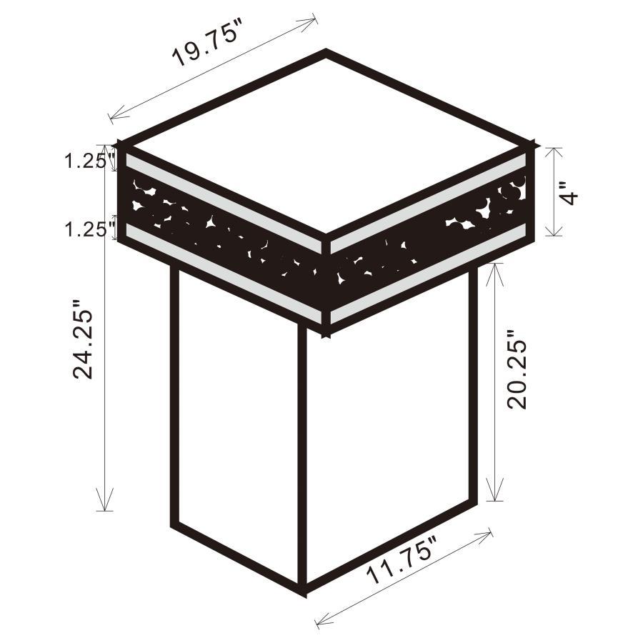 Elora Square Mirrored Accent Side Table