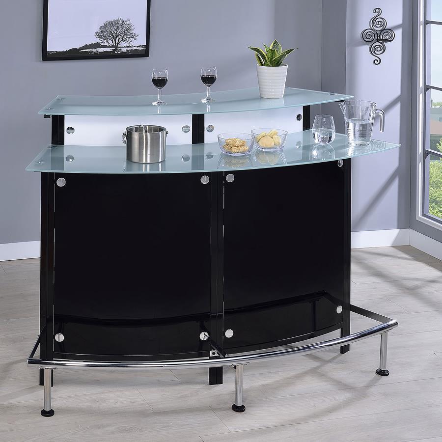Keystone Curved Glass Top Home Bar Wine Cabinet