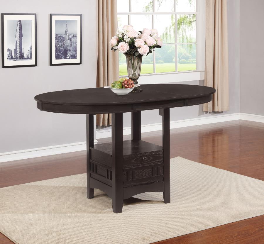 Oval Extension Counter Dining Table with 18-Inch Leaf