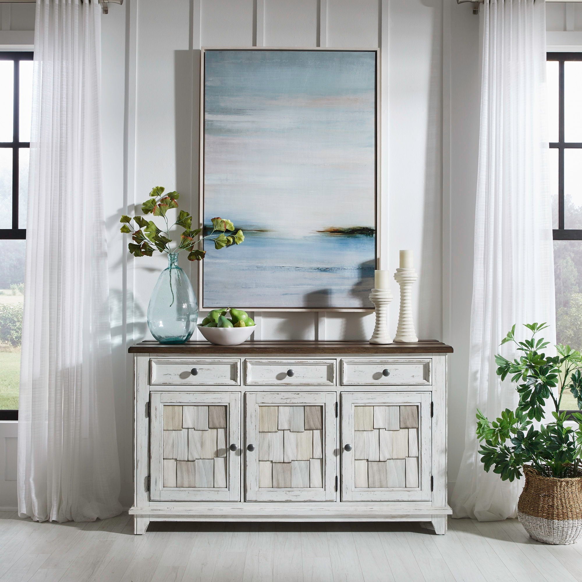River Place Accent Server in White