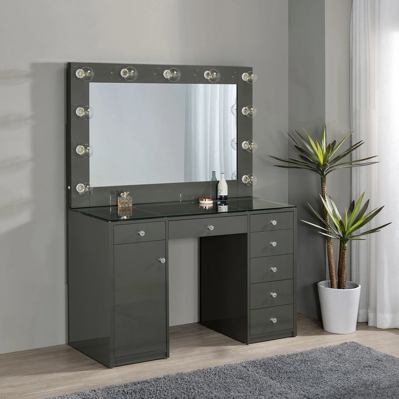Acena Makeup Vanity Table with LED Mirror Set