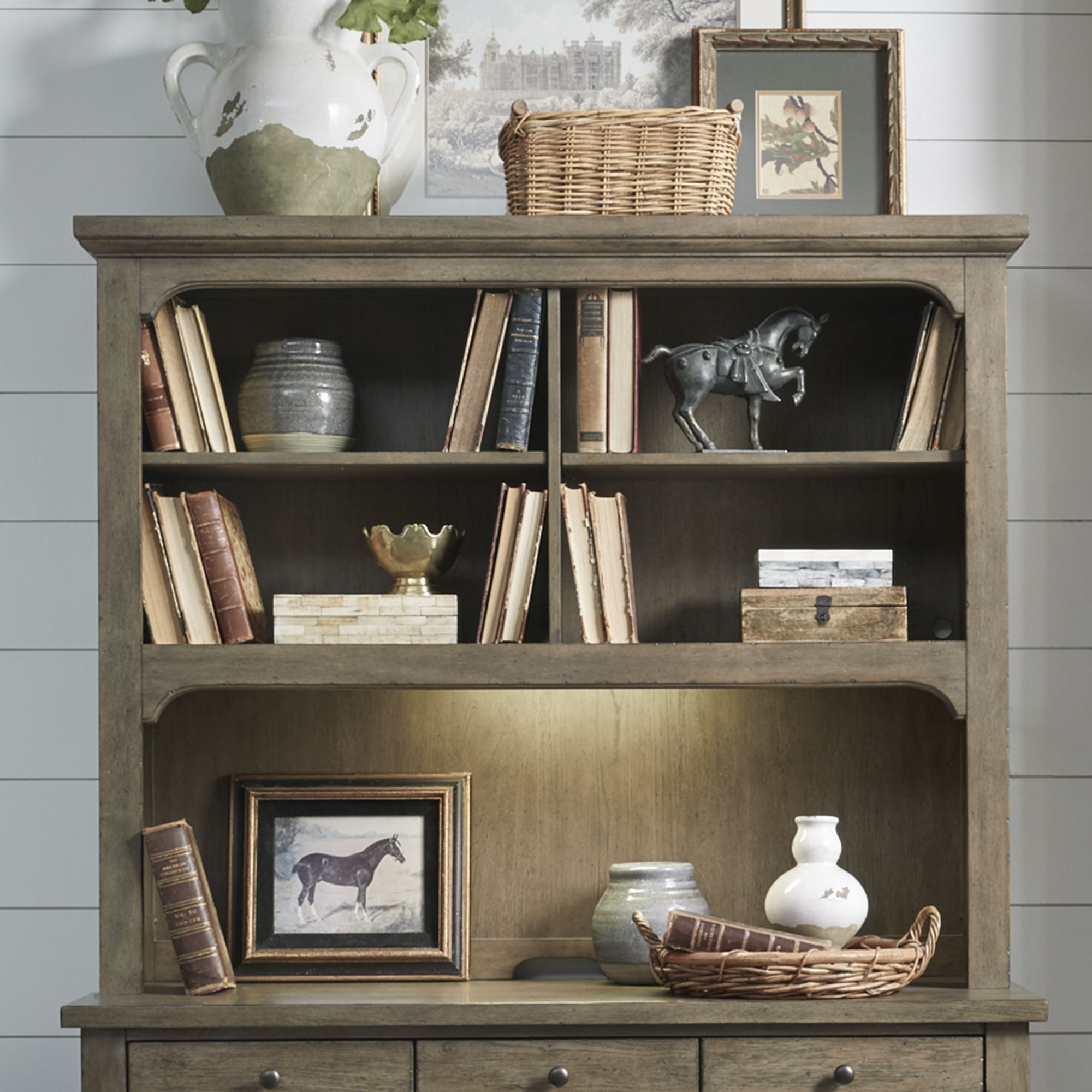 Americana Farmhouse Credenza Hutch