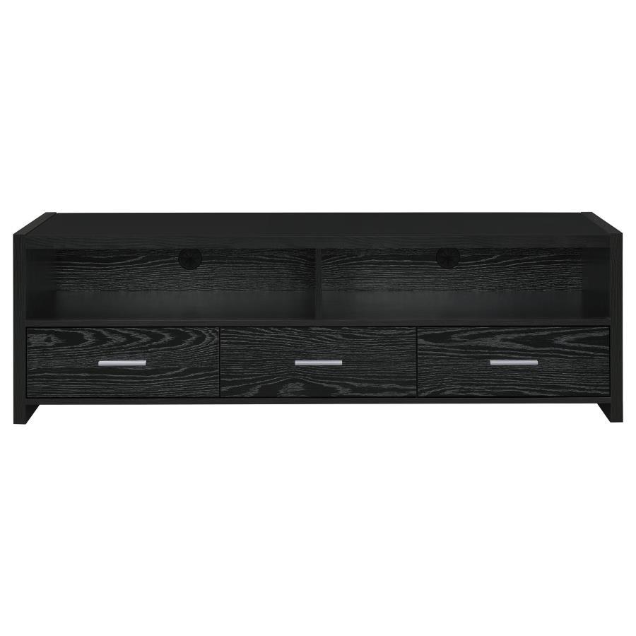 Alton 3-Drawer Black Oak TV Console