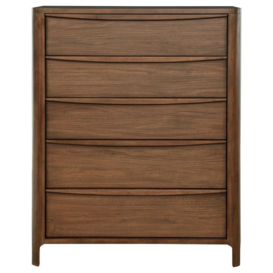 Maderia 5-Drawer Chest Of Drawers in Walnut