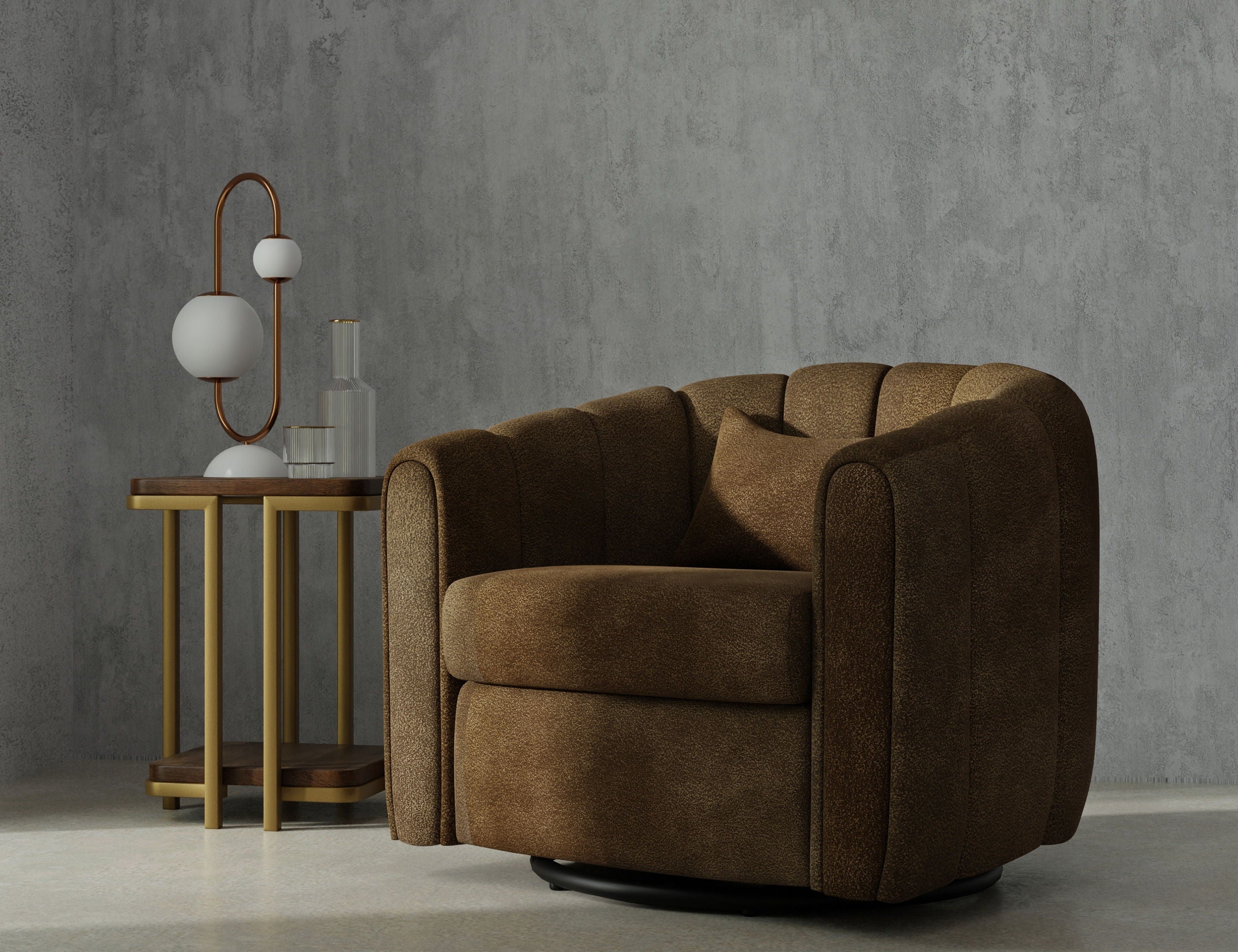 Viera Armchair Swivel Glider Wooden Frame