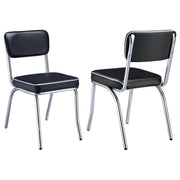 Retro Upholstered Dining Side Chairs (Set of 2)