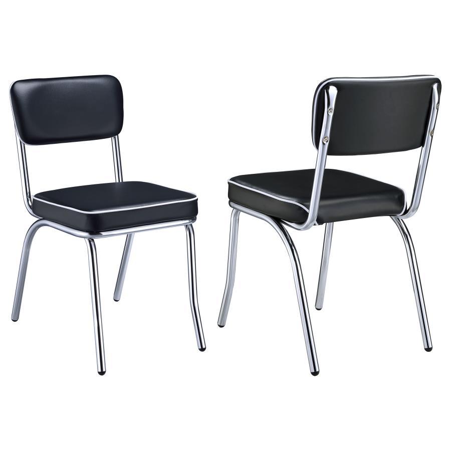 Retro Upholstered Dining Side Chairs (Set of 2)