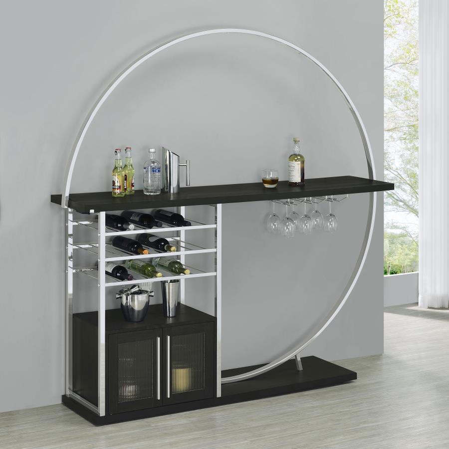Risley 2-Door Circular LED Home Bar Cabinet