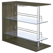 Prescott Rectangular 2-Shelf Home Bar Unit with Glass