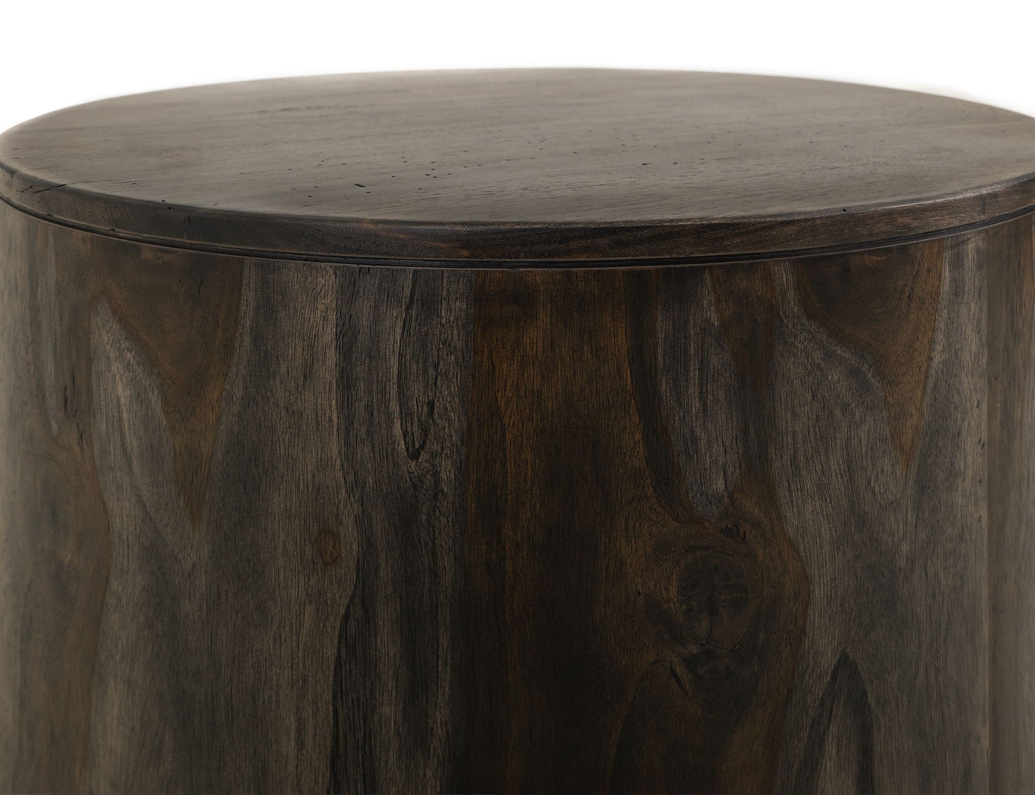 Balam Chairside Table in Oil Black Finish