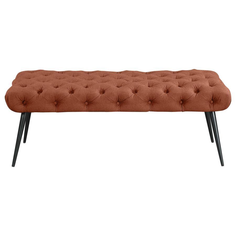 Ella Upholstered Tufted Bench with Metal Legs