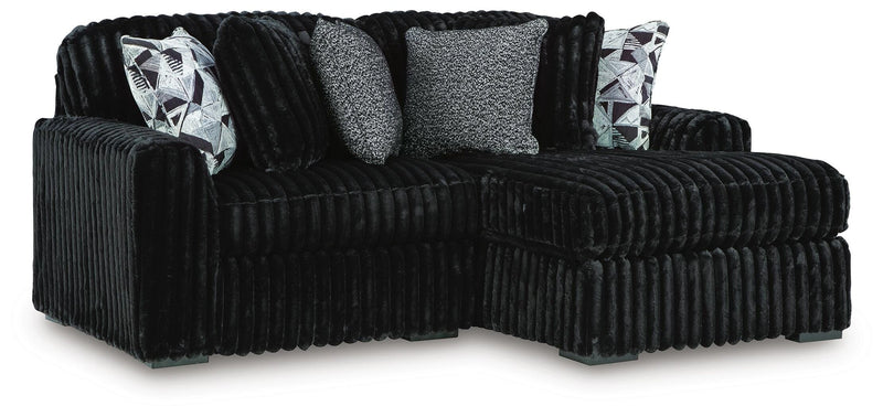 Midnight-Madness Sectional with Chaise - Onyx