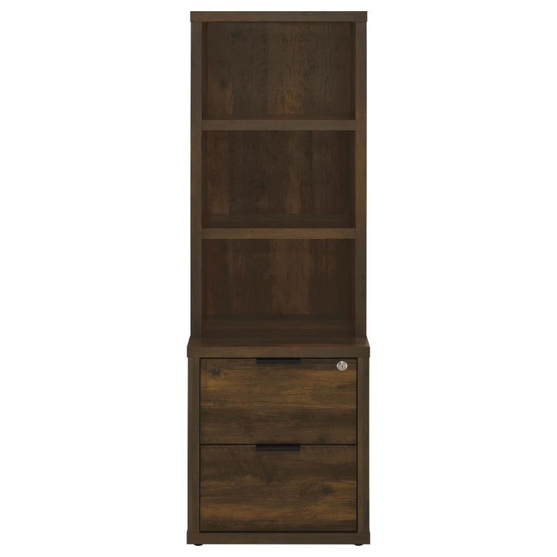 3-Shelf Bookcase with USB Charging Ports & Lockable Drawer
