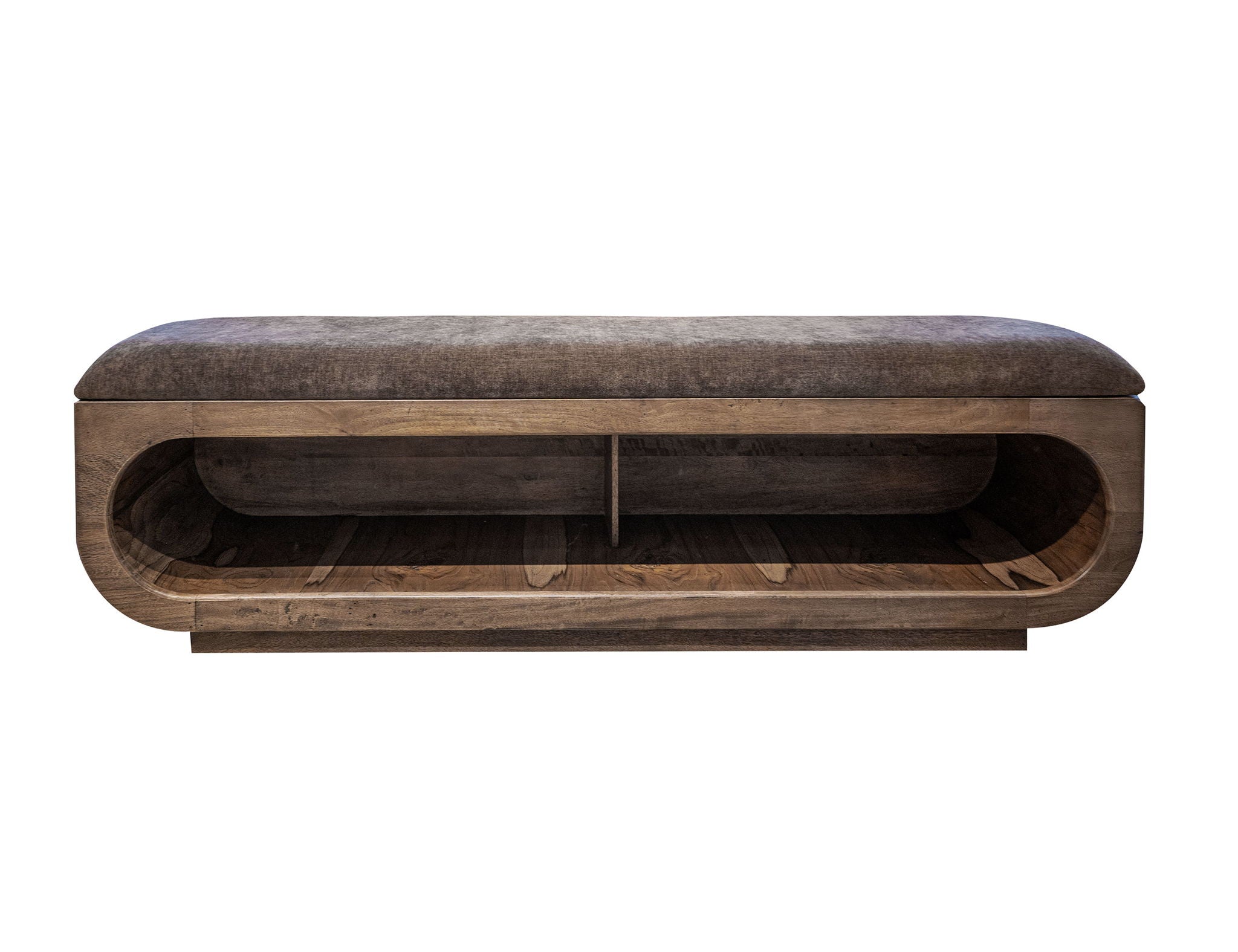 Balam Wooden Bench with Cushioned Seat