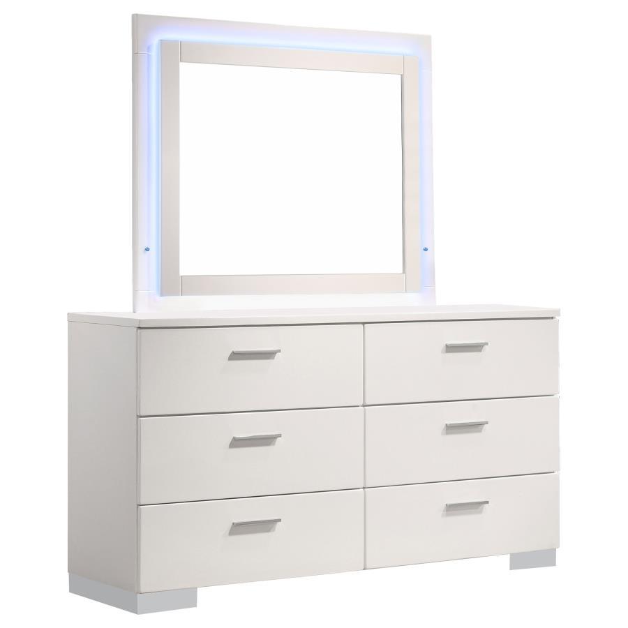 Felicity - 6-Drawer Dresser With LED Mirror