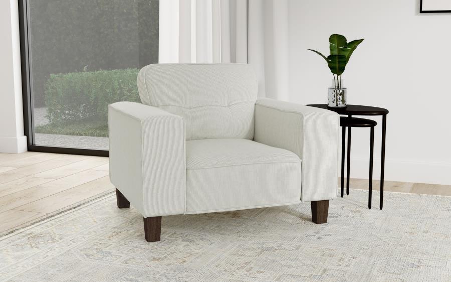 Deerhurst Upholstered Track Arm Tufted Accent Chair