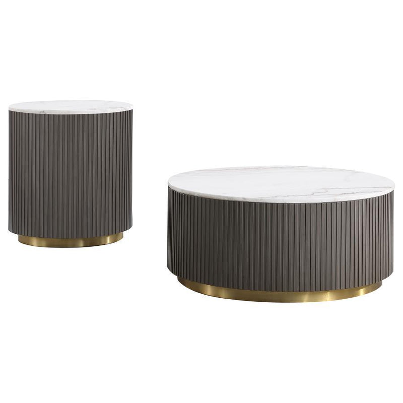 Jason - Round Marble Coffee Table Set