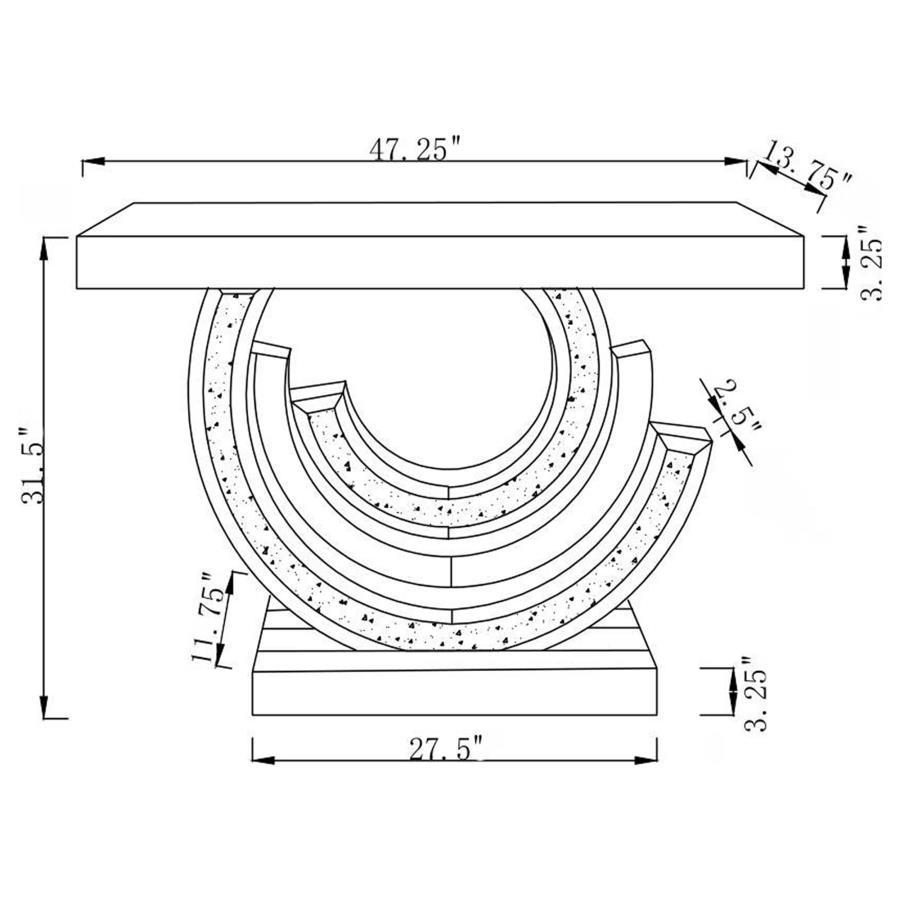 Imogen Sculptural Mirrored Entryway Console Table